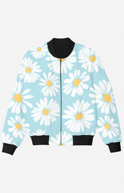 BLUE FLOWER BOMBER JACKET FOR GIRLS